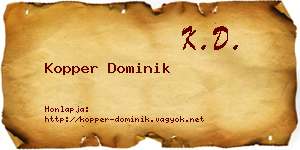 Kopper Dominik névjegykártya